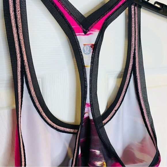 Lululemon Racerback Tank Mesh Back Black and Pink - Picture 9 of 10